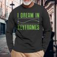 I Dream In Keyframes おもしろモーショングラフィックデザイナー アニメーター 長袖Tシャツ 高齢者への贈り物