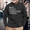 Eatleep House Music リピート Edm Lover Djハウスミュージック 長袖Tシャツ 高齢者への贈り物