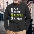 Eatleep ReactJs Repeat Javascriptプログラマー用 長袖Tシャツ 高齢者への贈り物
