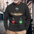 Fih Calling Accept Or Decline 面白い釣りミーム フィッシャーマン 長袖Tシャツ 高齢者への贈り物