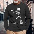Floss Dance Flossing ダンス 足の骨折 石膏ギプス スケルトン ハロウィーン 長袖Tシャツ 高齢者への贈り物