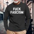 Fuck Fascism 面白い 言って クール ノベルティ 政治 長袖Tシャツ 高齢者への贈り物