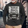 Cats Picture I Hate Peopleaying 長袖Tシャツ 高齢者への贈り物