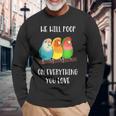 Cute Lovebirds Will Poop On All You Love 長袖Tシャツ 高齢者への贈り物