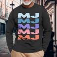 Modern Repeated Text Mj 長袖Tシャツ 高齢者への贈り物