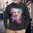 Glitchedenustatueaporwave 長袖Tシャツ 高齢者への贈り物