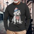 Goldendoodle 7月4日 愛国的 ゴールデンドゥードル 犬 長袖Tシャツ 高齢者への贈り物