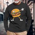 Hamburger チーズバーガー Burger Fast Food Cheeseburger Dabbing 長袖Tシャツ 高齢者への贈り物