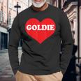 I Heart Goldie I Love Goldie カスタマイズ可 長袖Tシャツ 高齢者への贈り物