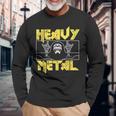 Heavy Metal Death Rock Keleton Horns Up ヘヴィメタル 長袖Tシャツ 高齢者への贈り物