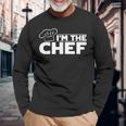 メンズ I'm The Chef クッキングハット フードクッキング シェフ キッチン フードクック 長袖Tシャツ 高齢者への贈り物