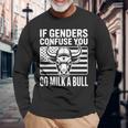 If Genders Confuse You Go Milk A Bull Usa 国旗 アメリカ 長袖tシャツ 長袖Tシャツ 高齢者への贈り物