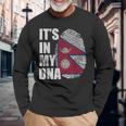 It's In My Dna ネパール ネパール国旗 指紋 長袖Tシャツ 高齢者への贈り物