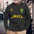 Jamaica チームサッカー ジャマイカ Number 7Occer 長袖Tシャツ 高齢者への贈り物