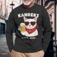 Kanreki 還暦 60歳 記念 猫 サングラス ビール 大人のユーモア 長袖Tシャツ 高齢者への贈り物