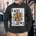 King Ofpades トランプデッキ ヴィンテージレトロスタイル 長袖Tシャツ 高齢者への贈り物