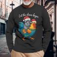 Let The Chaos Begin Raccoon Riding Rooster Christmas Long Sleeve T-Shirt Gifts for Old Men