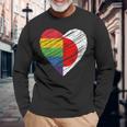 Lgbtq Japan ゲイプライド ハート ゲイとレズビアンの愛 Lgbt 長袖Tシャツ 高齢者への贈り物