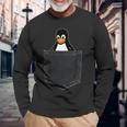 Linux Tux In A Pocket ポケットの中のlinuxタックス面白いペンギンsysadminit管理者 長袖Tシャツ 高齢者への贈り物