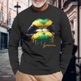 Lips Jamaican Flag Jamaica Love Travelacation 長袖Tシャツ 高齢者への贈り物