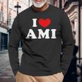 I Love Ami 私は愛する Ami 長袖Tシャツ 高齢者への贈り物