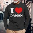 I Love Damon I Heart Damon 面白い名前 Damon 長袖Tシャツ 高齢者への贈り物