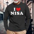 I Love Nisa 私は愛する Nisa 長袖Tシャツ 高齢者への贈り物