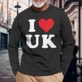 I Love Uk Initials I Heart UK First Last Name U K 長袖Tシャツ 高齢者への贈り物