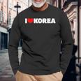I Love ハート Korea 長袖Tシャツ 高齢者への贈り物