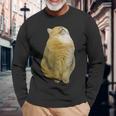 Meme Yellow Cat leep Internetiral 長袖Tシャツ 高齢者への贈り物