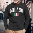 Milano Italia Flag Of Italy Classic 長袖Tシャツ 高齢者への贈り物