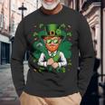 Plumber Saint Patrick's Day Irish Shamrock Plumbing Long Sleeve T-Shirt Gifts for Old Men