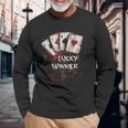 Poker Players ギフト 4エース トランプ Lucky Winner 長袖tシャツ 長袖Tシャツ 高齢者への贈り物