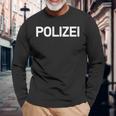 Polizei ドイツ警察 ドイツ法執行機関両面 長袖tシャツ 長袖Tシャツ 高齢者への贈り物