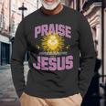 Praise Jesus Our Lord &Aviour For An Abundant New Life 長袖Tシャツ 高齢者への贈り物