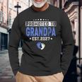 メンズ Promoted To Grandpa Est 2027 Dad 長袖Tシャツ 高齢者への贈り物