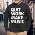 Quit Work Make Music 半袖 長袖Tシャツ 高齢者への贈り物