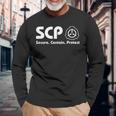 Scpファンデーション-Scp-セキュア・コンテインプロテクト 長袖Tシャツ 高齢者への贈り物