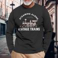 Staming Alongintage Train 機関車 長袖Tシャツ 高齢者への贈り物