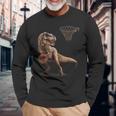 T Rex 恐竜 バスケットボール 面白い恐竜フープ 長袖Tシャツ 高齢者への贈り物