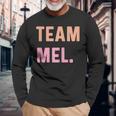 Team Mel 名前 長袖Tシャツ 高齢者への贈り物