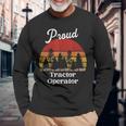 Tractor Operator Shirts Job Title Professions Long Sleeve T-Shirt Gifts for Old Men