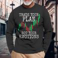 Trade Your Plan Not Your Emotions トレーディング投資家トレーダー株式証券取引所 長袖Tシャツ 高齢者への贈り物