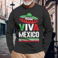 Viva Mexico 帽子デザイン メキシコ国旗カラー メキシコ人向け 長袖Tシャツ 高齢者への贈り物
