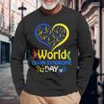 World Downyndrome Day Upport And Awareness 321 長袖Tシャツ 高齢者への贈り物