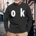「Ok」面白い デザイン 語録 ネタ おもしろ 漢字 Ok 長袖Tシャツ 高齢者への贈り物