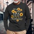 かわいいひまわり その私の101歳の誕生日 101歳の誕生日 長袖Tシャツ 高齢者への贈り物