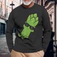 かわいいアスパラガス フルーツリラクシング レイジーアスパラガス 長袖Tシャツ 高齢者への贈り物