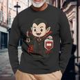 かわいい吸血鬼 Phlebotomy ジョーク 血液描画 看護師 静脈内科医 長袖Tシャツ 高齢者への贈り物