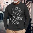 かわいい猫の溶接工 長袖Tシャツ 高齢者への贈り物
